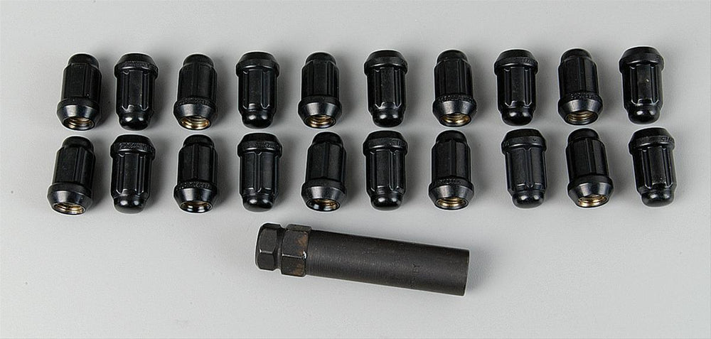 12MM X 1.50 5 LUG KIT SMALL DIAMETER BLACK CHROME (LUGS & KEY)