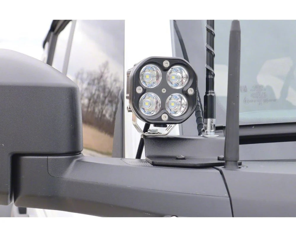 2021+ Bronco Black Ops Single A Pillar Base Light Mount (Black Powder Coated)