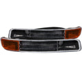 ANZO 1999-2002 Chevrolet Silverado 1500 Euro Parking Lights Chrome w/ Amber Reflector