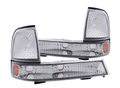 ANZO 1999-2002 Chevrolet Silverado 1500 Euro Parking Lights Chrome w/ Amber Reflector