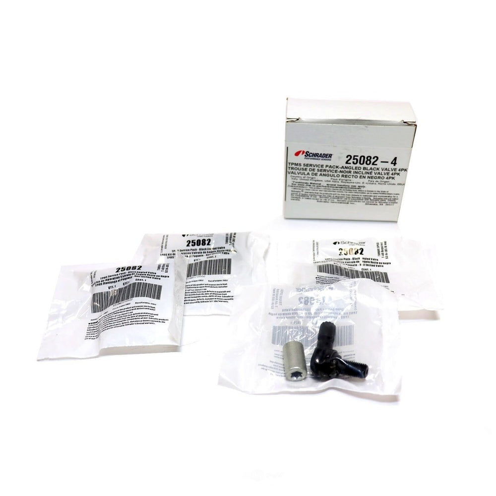 Schrader TPMS Service Pack - 90 Degree Black Valve Stem Assembly Components for 33900 - 4 Pack