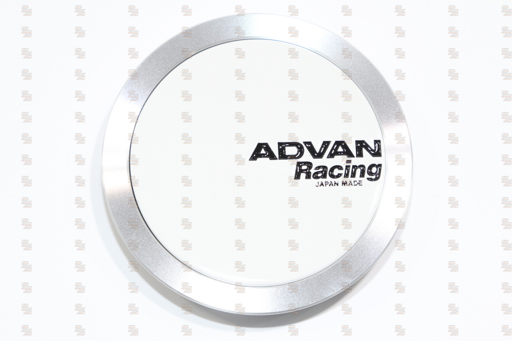 Advan 73mm Full Flat Center Cap - White/Silver Alumite