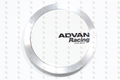 Advan 73mm Full Flat Center Cap - White/Silver Alumite