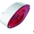 Bikers Choice Chrome Cat Eye Tail Lamp Assembly Red Lens Universal Custom