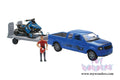 New Ray Toys Pickup with Polaris Switchback Snowmobile and Figurine Set/ Scale - 1:18