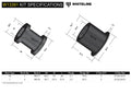 Whiteline W13391 Steering Rack Bushings; Fits Nissan Frontier 05-21 Pathfinder