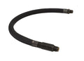 24IN BY 1/4IN S.S. LEADER HOSE W/ BLACK SLEEVE W/ CHECK VALVE (1/4IN M TO 1/4IN M NPT SWIVEL)