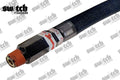 24IN BY 1/4IN S.S. LEADER HOSE W/ BLACK SLEEVE W/ CHECK VALVE (1/4IN M TO 1/4IN M NPT SWIVEL)