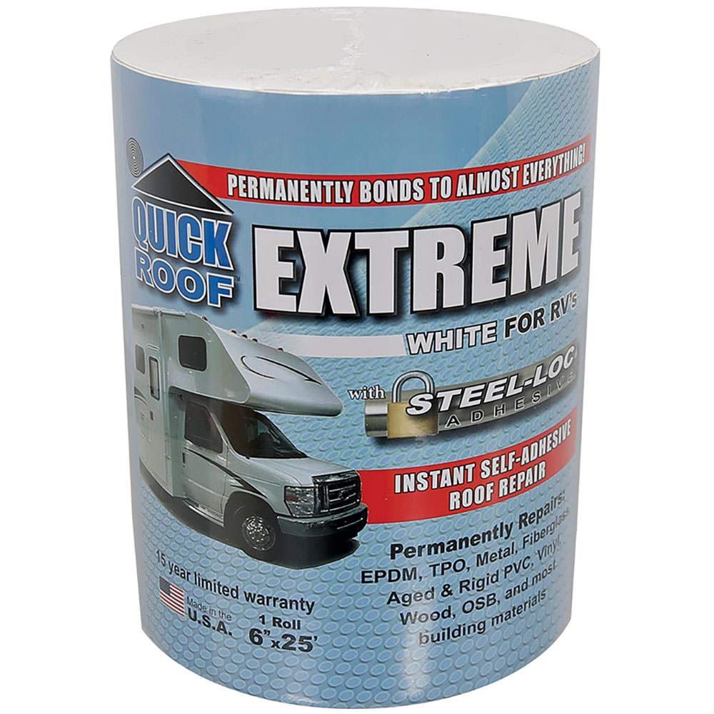 QUICK ROOF EXTREME W/STEELLOC ADHESIVE PERMANENTLY REPAIRS MOST BUILDING MATERI