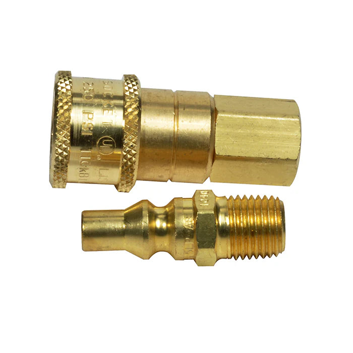 MR. HEATER PROPANE OR NATURAL GAS 1/4 QUICK CONNECTOR & EXCESS FLOW MALE PLUG