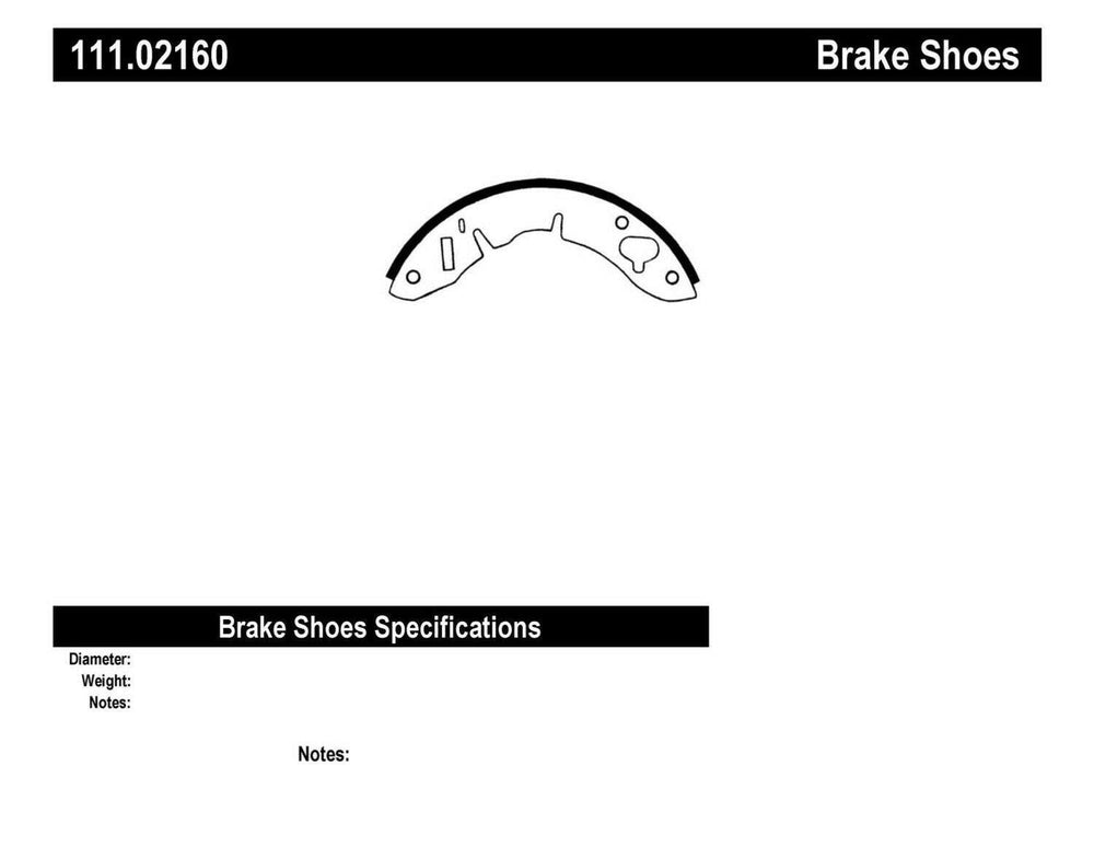 CENTRIC BRAKE SHOES