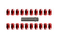12MM X 1.50 RED5 LUG KIT SMALL DIAMETER (LUGS & KEY)