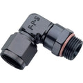 Fragola -8AN Female Nut x 3/4-16 (8) O-Ring 90 Degree Swivel - Black