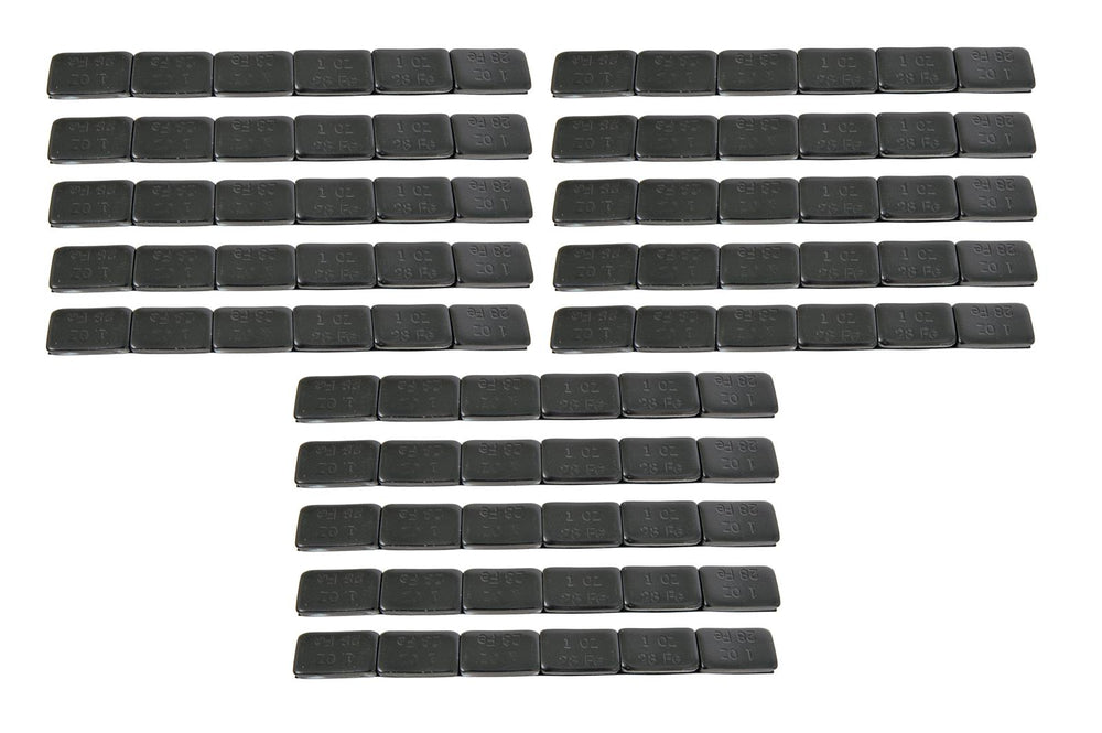 WHEEL WEIGHTS 1 OZ. BLACK STEEL STICKON WEIGHTS 15 STRIPS/6OZ PER STRIP