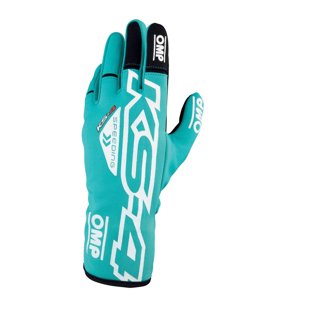 OMP KS-4 KART GLOVES MINT GREEN SZ XL