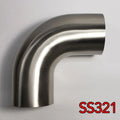 Stainless Bros 2.25in SS321 90 Deg Mandrel Bend Elbow - 1D Radius 16GA/.065in Wall (Leg)