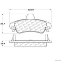 Centric Posi-Quiet Semi-Metallic Brake Pads w/Hardware - Rear