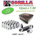 Gorilla 5LUG 12-1.50 ET SPLINE WIK LOCKS CHR