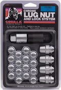 CHROME LUG NUT AND LOCK SYSTEM ACORN 12MM X 1.50