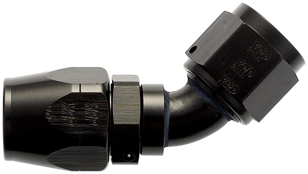 #8 45 Deg Dbl Swivel Hose End Black