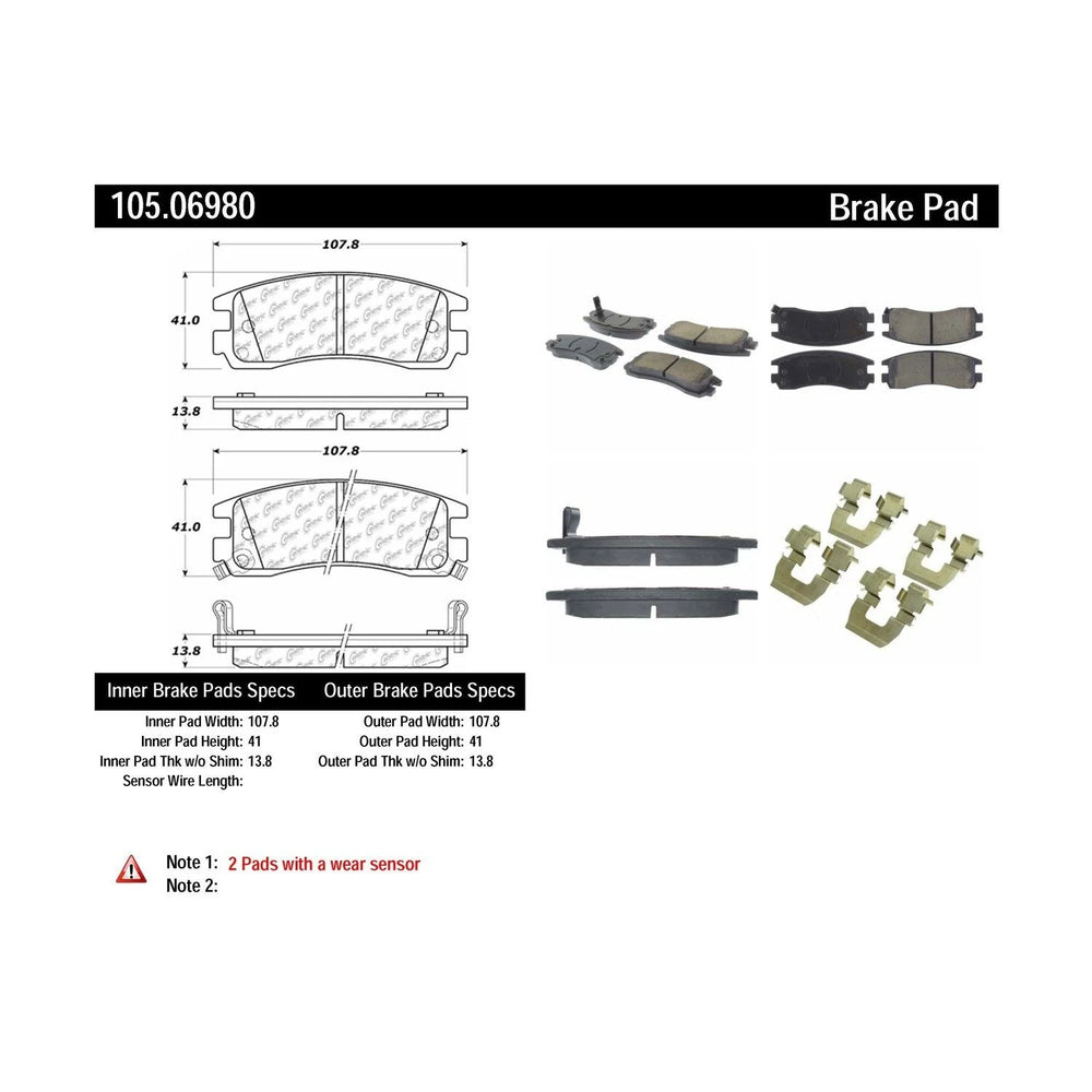 Ceramic Brake Pads with Shims/Hardware