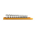 STUBBY SOCKET SET MM 6PT 1/4 DR 12PC