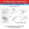 32" WIPER BLADE, METAL, J-HOOK AVAI