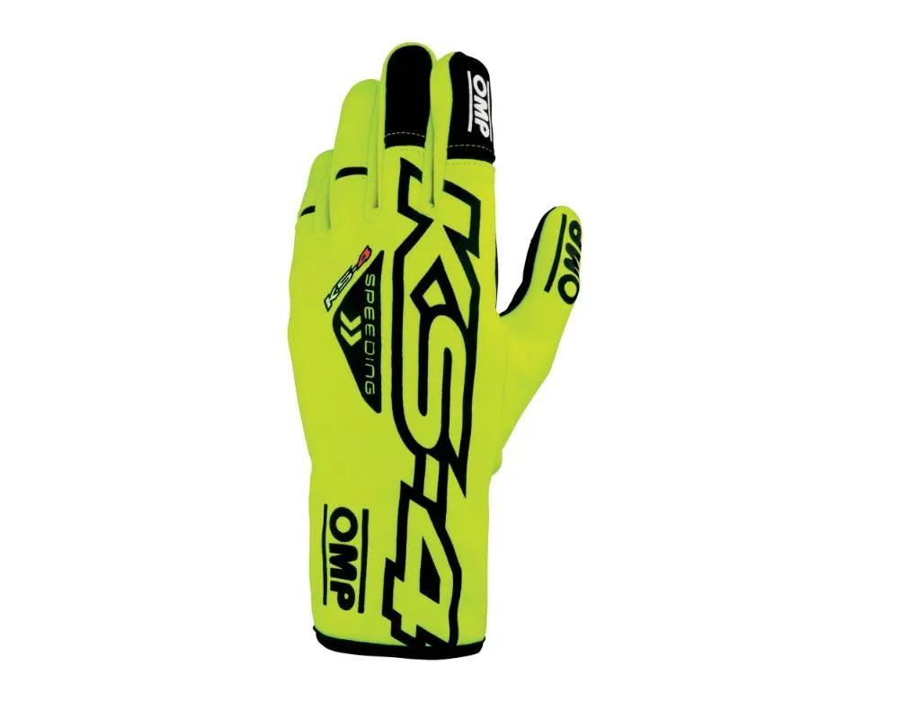 OMP KS-4 KART GLOVES BLACK SZ 6 (KIDS)
