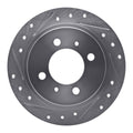 R1 Concepts Brake Rotor Drilled and Slotted Silver Fits Nissan 200SX