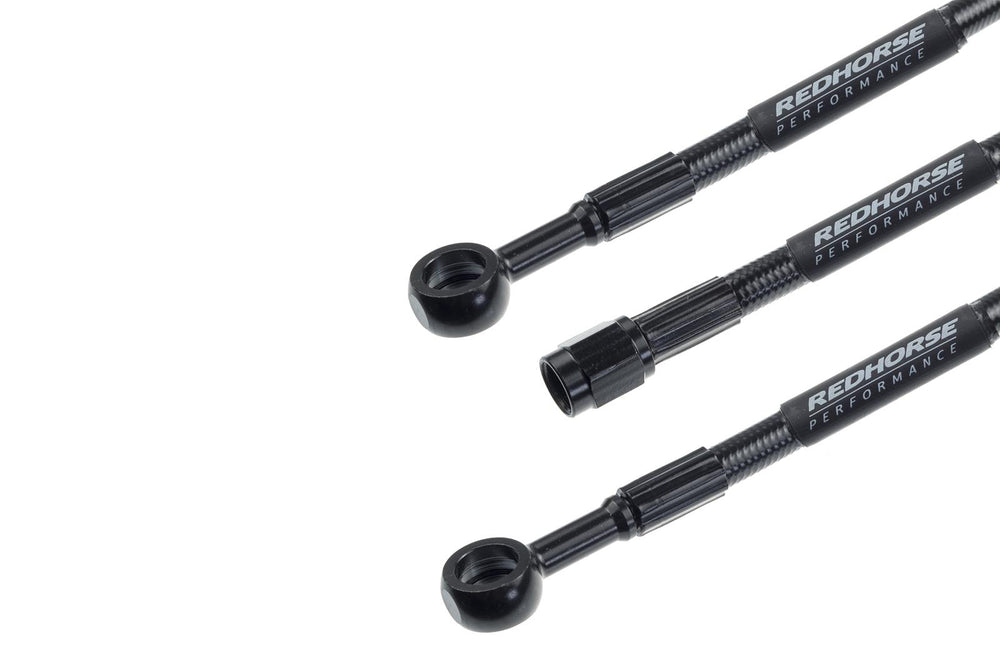 STRAIGHT 3 TO STRAIGHT BANJO 3 48IN PRE ASSEMBLED BRAKE LINE BLACK