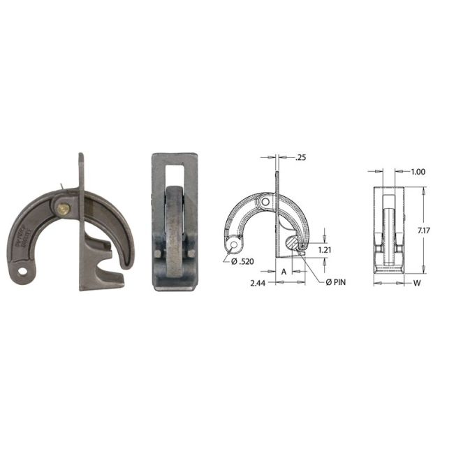 TAILGATE LATCH, 21/32INPIN HOLE