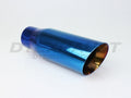 BLUE COLOR BURNED 4IN X 12IN DOUBLE WALL ANGLE EXHAUST TIP 3.00IN ID / 4.00IN OD