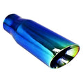 BLUE COLOR BURNED 4IN X 12IN DOUBLE WALL ANGLE EXHAUST TIP 3.00IN ID / 4.00IN OD
