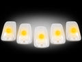 ~(1 lbs. 6X4X4)~ GMC and Chevy 88-02 CK Heavy-Duty (5-Piece Set) Clear Cab Roof Light Lenses Only and Amber 194 LED Bulbs