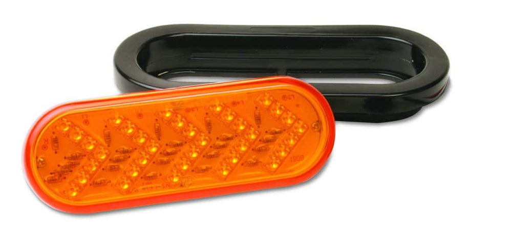 6.5IN X 2.25IN OVAL AMBER LED W/ SEQUENCING TURN ARROW 35 LEDS