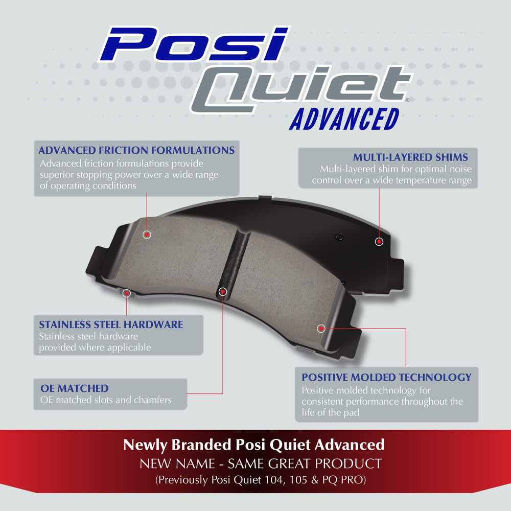 Posi-Quiet 00-11 Honda S2000 Deluxe Plus Rear Brake Pads