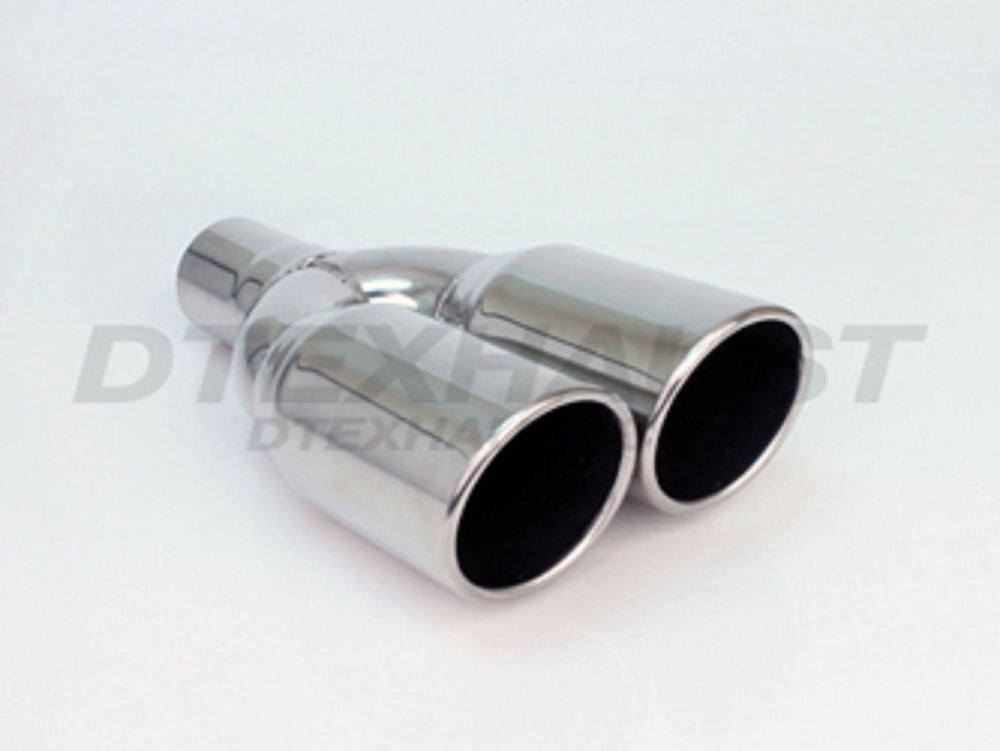 DUAL SLANTED ROLL SS EXHAUST TIP 2.25IN ID / 3.50IN OD