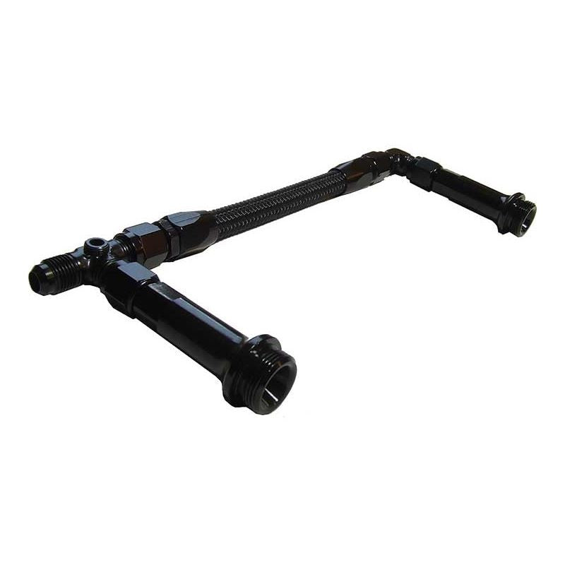 8 HOLLEY DOMINATOR 4500 BLACK FITTING DUAL INLET CARBURETOR LINE KIT W/BLACK HOSE