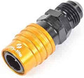 Q/R #6 Male Str to #6 Socket Valved Gold/Black