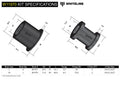 Whiteline W11970 Rack and Pinion Bushing Kit - Front; Fits Lexus SC300 92-00