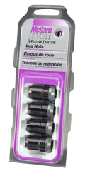 McGard SplineDrive Lug Nut (Cone Seat) M12X1.5 / 1.24in. Length (4-Pack) - Black (Req. Tool)