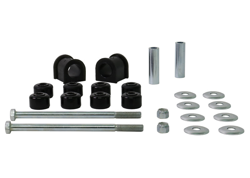 Sway bar - mount and link bushings 10 Bushings 2 Tubes 2 Bolts 8 Washers 2 Nuts Grease