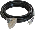 25 FT. 20AMP GENERATOR CORD WITH LIGHTED OUTLETS NEMA 520P MALE AND (3) NEMA 5