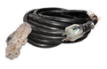 25 FT. 20AMP GENERATOR CORD WITH LIGHTED OUTLETS NEMA 520P MALE AND (3) NEMA 5