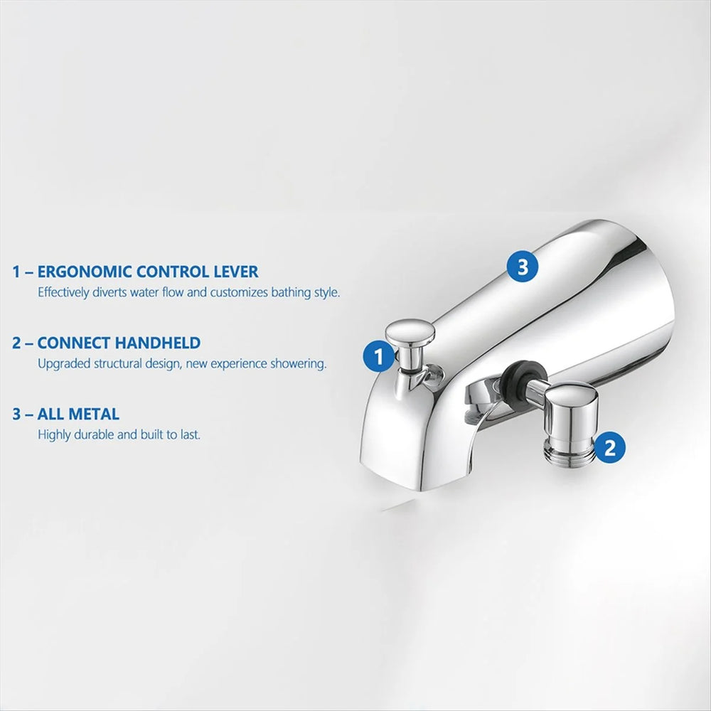 TUB/SHOWER DIV FAUCET SHOWER HEAD KIT 8IN 2 KNOB PLASTIC CHROME