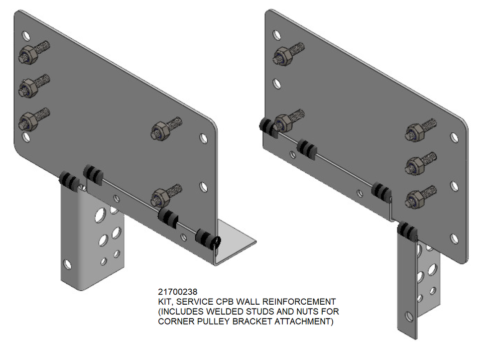 SERVICE CORNER PULL BRKT WALL REINF