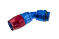 12 AN 45 DEGREE HOSE END WITH 12 ORB MALE END RED/BLUE