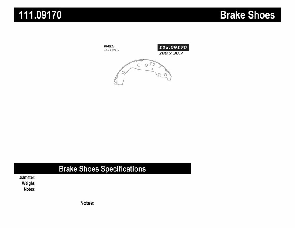 Centric Premium Brake Shoes - Rear