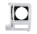7980 C10 HEADLIGHT BEZEL ROUND LH CHROME W/ DARK GREY INTERIOR