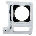 7980 C10 HEADLIGHT BEZEL ROUND LH CHROME W/ DARK GREY INTERIOR